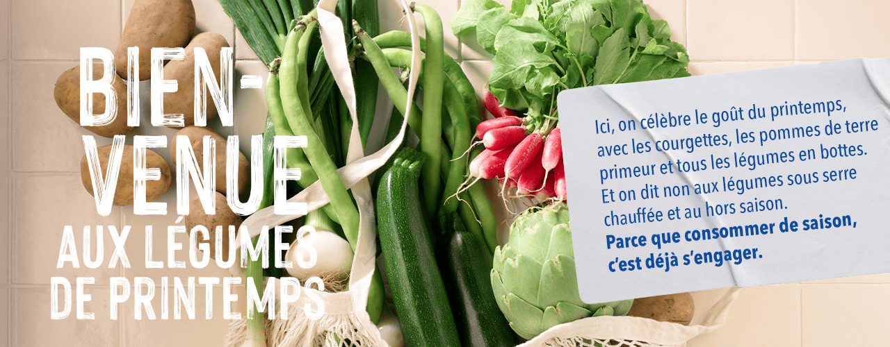 Bienvenue aux légumes de printemps : pommes de terre de primeur, courgettes et radis bottes !