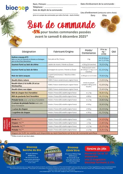 Les bons de commande festifs sont arrivés !